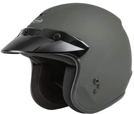 GMAX of-2 Open-Face Helmet (Matte Green, Large)