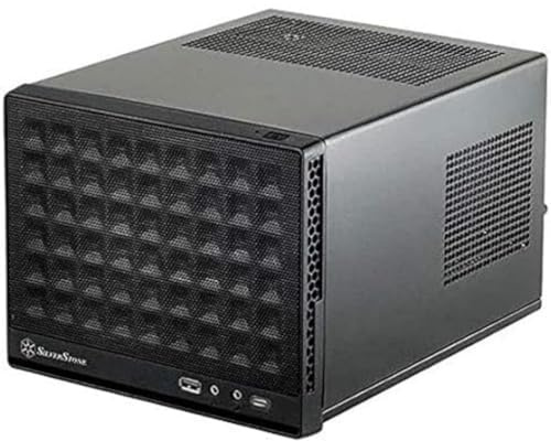 Silverstone SST-SG13B-C – Sugo Mini ITX kompakt kubhölje, frontpanel i mesh, USB typ C-anslutning på frontpanelen, svart