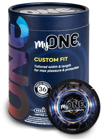 MyONE Custom Fit Snug Sized Condoms | Tailored Width & Length | Max Pleasure | Triple Tested Softer Latex | Lubricated | Nontoxic, Vegan, Non-GMO | 49F: Snug (49), Length 6” (F)