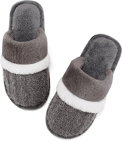 MAXTOP Pantuflas Suaves de Peluche para Mujer con Acogedora Espuma de Memoria Pantuflas para Interiores y Exteriores Regalos Creativos Mujer Hombre
