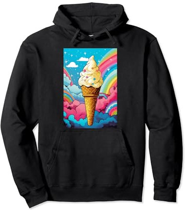 Gaufrier glacé cornet de glace glace pop art vintage rétro glacé café glacé Sweat à Capuche