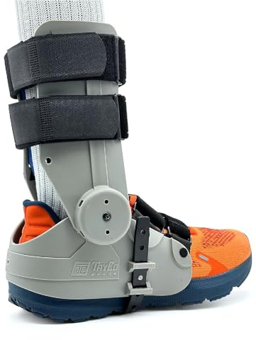 Over-the-Shoe RecoverX Ankle Brace, Alternative to Walking Boot and other AFOs, Adjustable External Ankle Support Brace, Unisex, Comfortable, Stable, Improve Gait and Balance (Medium, Right)