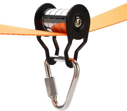 Seilrutsche Umlenkrolle Seilrolle Mit Karabiner, Slider Slacklin-e Pulley Gleitlager Zubehör, Riemenscheibe Mit 5 Rollen, Stahlseilrolle Für Slider, Multifunktionales Zip Linne Trainingszubehör