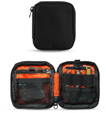 VIPERADE VE34 Small EDC Pouch, Mini EDC Organizer, Pocket Organizer EDC Wallet for Men, Small EDC Pocket Pouch for Everydaay Carry (VE34-Black)