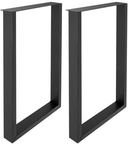 Susoso Patas de mesa, patas de metal, modernas, industriales, soportan 200 kg, base para comedores, 50 x 7 x 71 cm, color negro