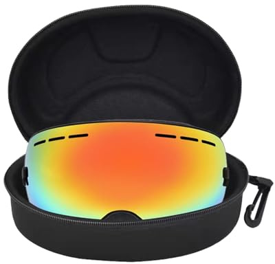 Luieonm Funda para gafas de nieve de EVA, funda para gafas de esquí, gafas de snowboard Ki, funda para gafas de deportes de invierno, caja rígida con clip, resistente al agua y a prueba de golpes
