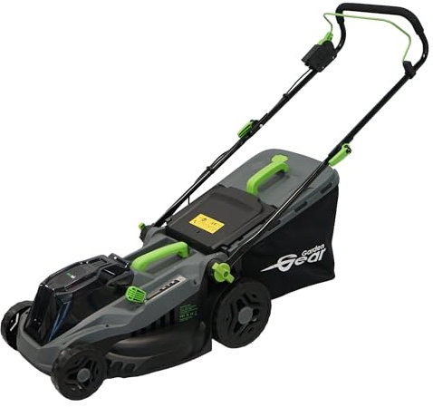 Aerotek 40V Cordless Lawn Mower, 38cm Cutting Width, 42L Grass Box, 2 x 20V 4.0Ah Batteries, Brushless Motor, 5 Cutting Heights