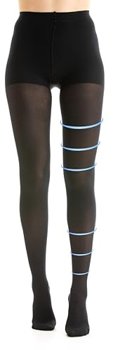 Gi&Gi Collant Contenitivi a Compressione Graduata 140 DEN 18-21 MMHG CLASSE 1, Calze Modellanti da Donna MICRO FIBRA OPACO, (IT, Testo, XL, Regular, Regular, NERO)