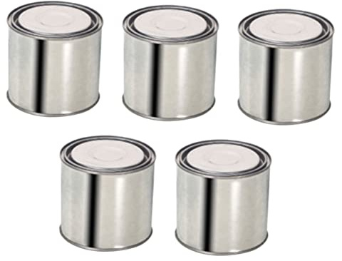 VILLCASE 5pcs 0.4l Metal Paint Can Tinplate Sealing Empty Paint Cans Lids Round Multipurpose Pigment Storage Containers for Painting Accessories