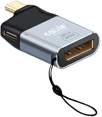 Adattatore da USB C maschio a Display Port 1.4 8K@60Hz femmina + porta USB C femmina 65W PD 3.0 | Convertitore DP in Alluminio compatibile con Thunderbolt 3/4, iPhone, Macbook, iPad, Samsung, ec