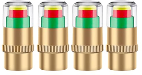 Tapones de medidor de válvula de neumático, 4 protectores de aire para coche, tapones indicadores de sensor de neumáticos, tapas de control de presión, tapa de sellado de aire de rueda, tapas de