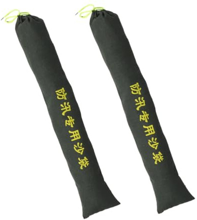 BAZEITFLOW 2 pezzi Sacco di Sabbia Antiallagamento Riutilizzabile in Tela Spessa Barriera Resistente per Protezione Casa e Controllo Inondazioni Outdoor 2 pezzi 20x120 cm