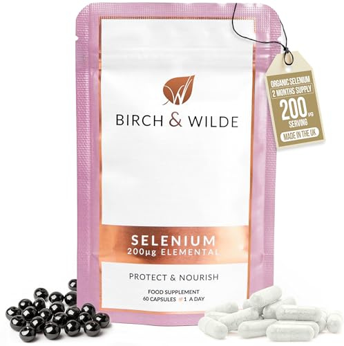 Selenium 200 μg with Iodine & Zinc – High‑Strength Vegan Thyroid & Immune Support Supplement – Antioxidant & Hair Skin Nail Health – UK Made, 60 Capsules (2‑Month Supply)