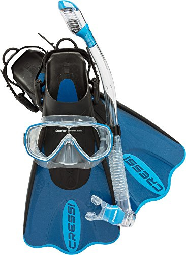 Cressi Palau SAF Snorkeling Set, Blue, M/L