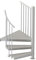 Spindeltreppe, Wendeltreppe, Außentreppe Scarvo S, feuerverzinkt, Geschosshöhe: 72-92 cm, Stufenbelag: Stahl Streckgitter, Aluminium Verbindungselemente, Stahltreppe