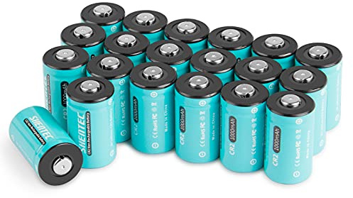 Batterie CR2 3V Lithium Akku, Shentec 20er-Pack 1000mAh CR2-Batterien, Geeignet für Rauchmelder, Alarmgeräte, Taschenlampe, Kameras, Einwegbatterie Kompatibel mit DLCR2 CR15H270 und KCR2