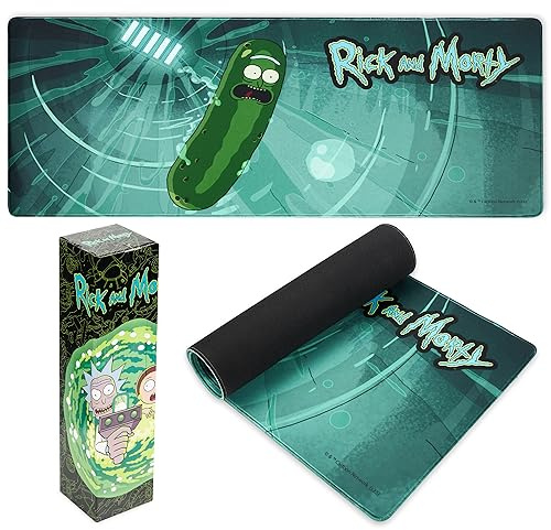 RICK AND MORTY Desk Mat stor musmatta 80 x 36 cm Desk Protector Mat PC Laptop Keyboard and Mouse Mat Gamer Presents, En storlek, Mörkgrön