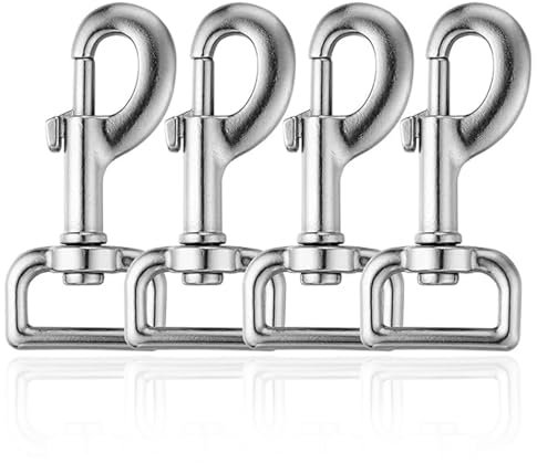 4 Piezas Mosquetón con Articulación Giratoria, Plata Gancho con Articulación Giratoria, Carabinador, Gancho con Articulación Giratoria, para Cuello de Perro, para Cuello de Perro Cubo de Hamaca