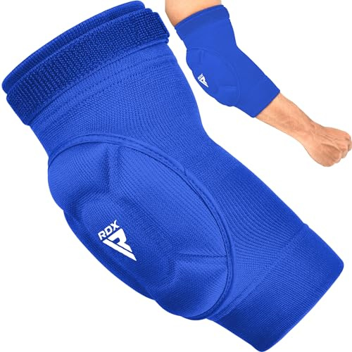 RDX MMA Coderas, Aprobado SATRA, Elbow Pads Protector antebrazo Codera Manga Acolchada de compresión por Muay Thai Kickboxing Taekwondo Boxeo Fitness Voleibol Lucha Libre Baloncesto, Hombres Mujeres