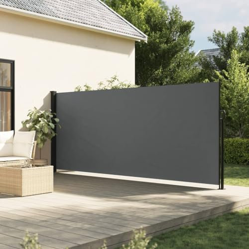 Iiaky Seitenmarkise Ausziehbar Sichtschutz Markise Ausziehbarer Sichtschutz Seitenmarkise Balkon Anthrazit 160x600 cm