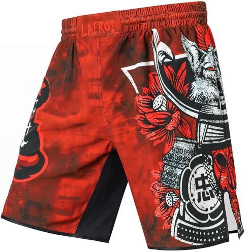 LAFROI Pantalones Cortos de Entrenamiento para Hombre, MMA Cross-Training, con cordón-QJK06