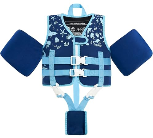 Gogokids Kids Swim Vest Float Armbands, Toddler Jacket-style Swimming Buoyancy Flotation with Adjustable Straps Children Float Jacket for Boys Girls (2-6 Years/15-30 KG)