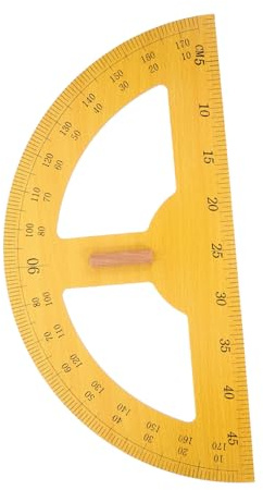 CLISPEED 180grado Transportador Semi Madera para Enseñanza Transportador Gigante De Grados con Escala Clara para Profesores y Papelería Herramienta De Medición Ángulos Precisa y Duradera