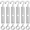 Tenditore Occhiello Acciaio Inox M5, 6 Pezzi Tenditore Fune Tension Tirante Gancio & Occhiello Regolabile Tendicintura Filo, Hook & Eye per Tende da Sole, Corda da Arrampicata, Filo di Acciaio
