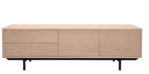 TV-Bank, Eichenholz-Optik, mit geschlossenen Fächern, L 160 cm, Manny