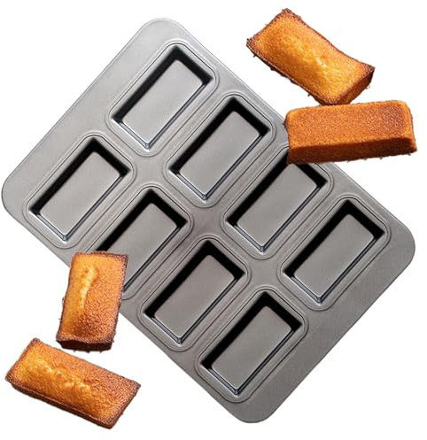 Teglia per pane alla banana, teglia per pagnotta divisa, rettangolare con 8 cavità divise, vassoio antiaderente per muffin, brownie, cupcake, cheesecake