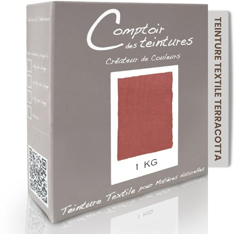 COMPTOIR DES TEINTURES – Teinture Textile – Mélange Terracotta (pour 1kg linge) – Teintures Durables pour Draps, Serviettes et Nappes – Facile à Utiliser en Machine à Laver ou à la Main