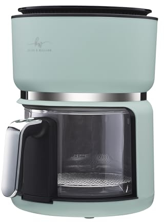 Kelen & Willian 3L Clear Glass Air Fryer – Compact Air Fryer for 1–2 People, Transparent Glass Drawer, Energy-Efficient 1200W, Manual Included, Sage Green