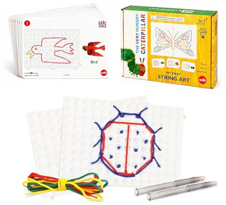 Busy Play The Very Hungry Caterpillar My First String Art – Early Learning Toddler Craft Set by EDX Education | Fine Motor Skills Activity Board with Colourful Strings | Sensory Toy for Ages 3+