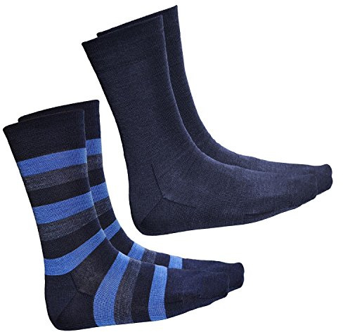 VITSOCKS Merino Ullstrumpor Herr, 80% Ull Strumpor, Varma Andas (2 PAR) Ränder