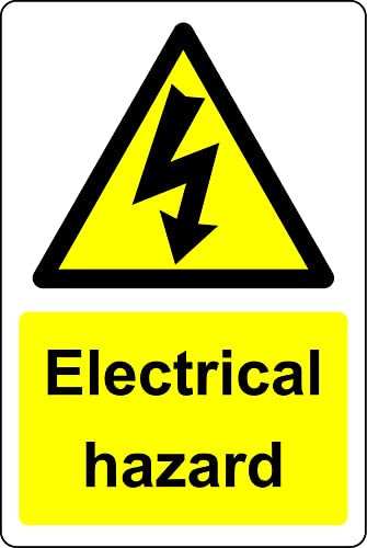 Warning Electrical hazard electricity safety sign - Self adhesive sticker (70mm x 50mm)