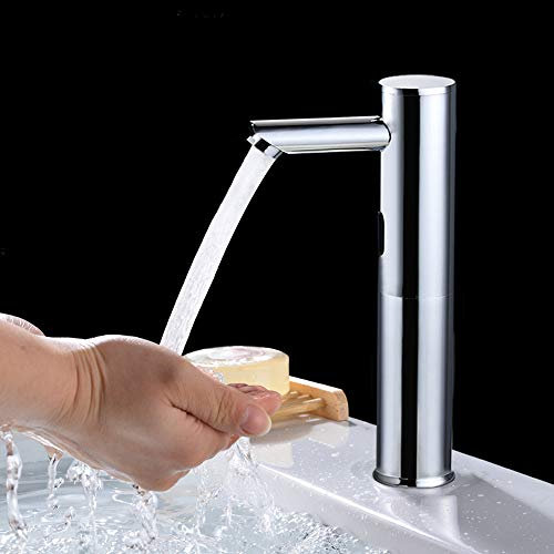 Wasserhahn mit Sensor Automatischer Wasserhahn Berührungsloser Wasserhahn Infrarot Automatischer Sensor Wasserhahn für Bad Waschbecken Armatur (32CM)