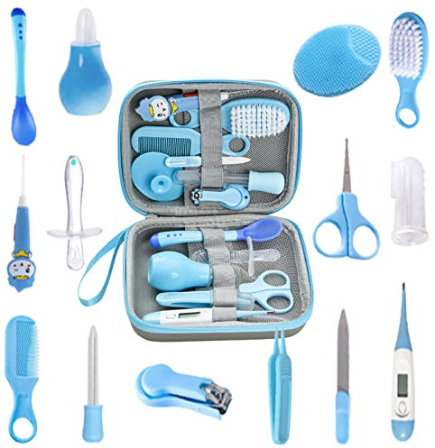 RoseFlower Baby Pflegeset 14-teiliges Babypflegeset Neugeborene Mit Reinigung und Pflegeartikel Nagel und Nasen Babypflege set Ideale Erstausstattun für Neugeborene Kleinkinder Babys