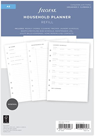 Filofax A5 size Household Planner, White