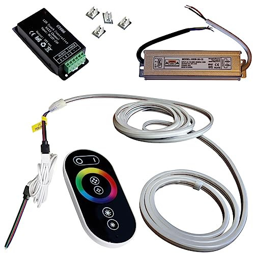 1-5 m RGB 12V + 230V Netzteil + Verlängerung (3m) LED Streifen Stripe Licht Unterbankbeleuchtung Saunabeleuchtung Saunalampe (3m - m/39,65€)