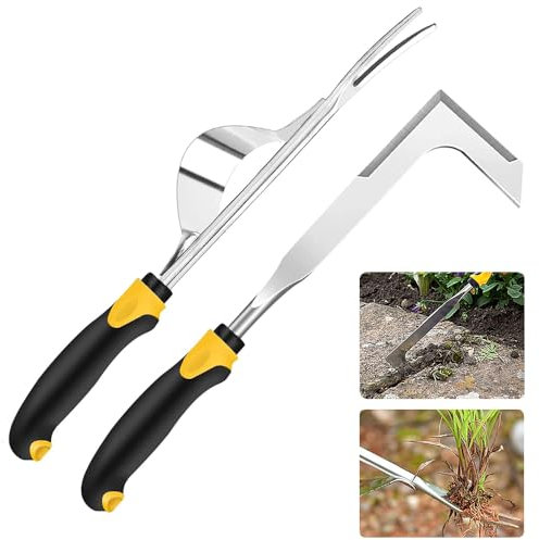 Jiahuade Hand Unkrautstecher,Unkrautstecher Edelstahl,Unkrautjäter Edelstahl,Fugenkratzer Unkrautstecher,Fugenkratzer Unkraut Garten,Manueller Unkrautjäter
