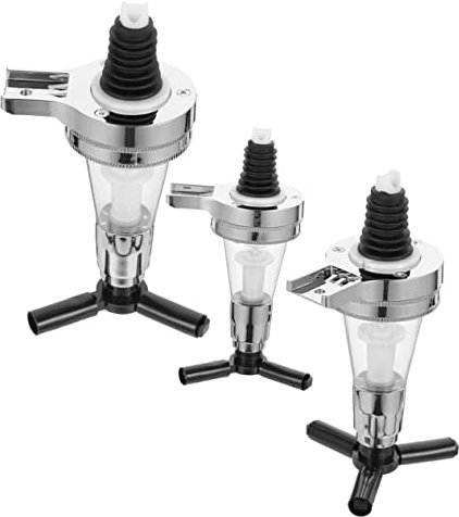 Mikinona Distributeur De Boissons Mural 3 Pièces Verseur à Liqueur Support en Plastique Et Acier Inoxydable Dosage 25ml/35ml/45ml pour Bar Et Maison Solution Pratique pour Limiter Débordements