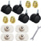 4 Ruedas Universales Con Freno, 4 Poleas De Bolas, 4 Tuercas Trapezoidales, 1 Llave Pequeña De Doble Apertura, Ruedas Universales, Poleas Secadoras, Rodillos De Nailon
