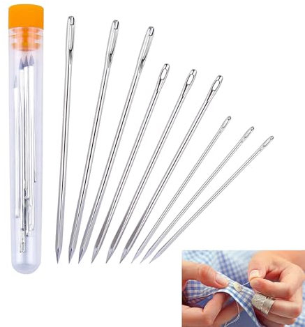 9 Stücke Nähnadeln, Nadeln Nähen, Sticknadeln Kinder, Nähnadeln Mit Großem öhr, Große Nähen Nadel, Stopfnadeln, Stopfnadeln Mit Großem öhr, Für Wolle, Hand Nähen Leder Handwerk