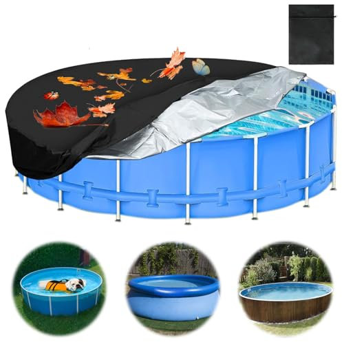 Bâche pour Piscine et Chien, Couverture Pliable Protection Piscine Ronde
