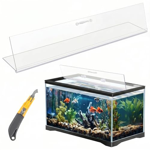 Sieral Juego de Cubierta de policarbonato para Acuario, Tapa para pecera, sin Soporte Central con un Cuchillo de Gancho (76 x 30 cm)