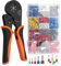 Yolispa Aderendhülsenzange Set, Crimpzange 0.08-16mm² Set mit 1200 stück Twin und Einzeilige Aderendhülsen Set, Sechskant Crimpzange Industrieeinsatz für Isolierte Unisolierte Crimpverbinder