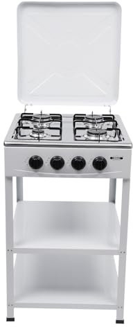 BAOCHADA Plaque de cuisson à gaz naturel avec 4 brûleurs, 4 brûleurs, cuisinière à gaz naturel autonome avec étagère à 2 étages et couvercle, cuisinière à gaz naturel, portable pour camping