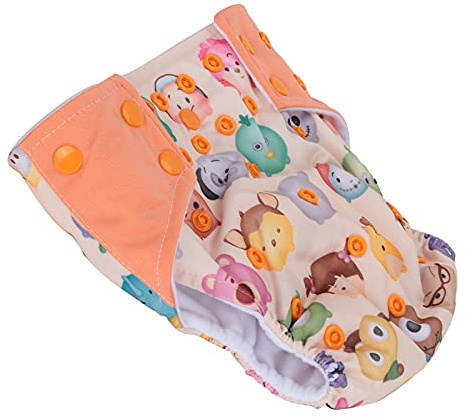 KIMISS Pañal de Tela Infantil ajustable: Pañal Reutilizable y Lavable con Absorción de Agua Alta y Prevención de Fugas (Dibujos animados)