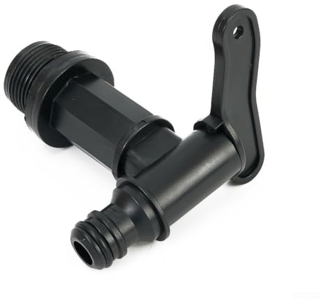 Bulevisiter Rubinetto di scarico in plastica nera per serbatoio delle acque reflue e acque reflue, con adattatore filettato da 3/4, compatibile con roulotte, camper, barca o rimorchio,