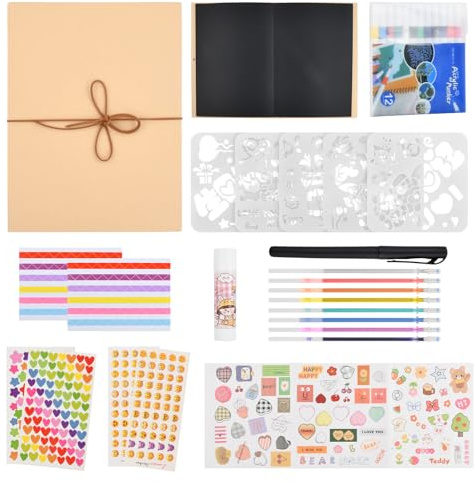 Album Fotografico A Accordéon, Scrapbook DIY, Album Foto Nero, 16 Pieghe 34 Facce per Matrimonio Viaggio Compleanno Regali Ricordi